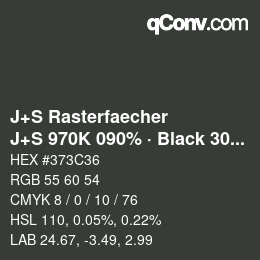 Farbcode: J+S Rasterfaecher - J+S 970K 090% · Black 30% | qconv.com