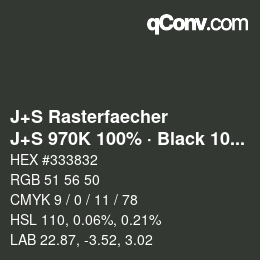 Code couleur: J+S Rasterfaecher - J+S 970K 100% · Black 10% | qconv.com - big