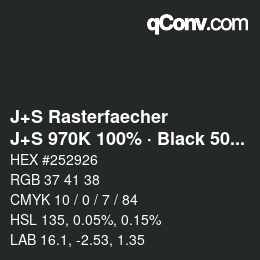 Code couleur: J+S Rasterfaecher - J+S 970K 100% · Black 50% | qconv.com