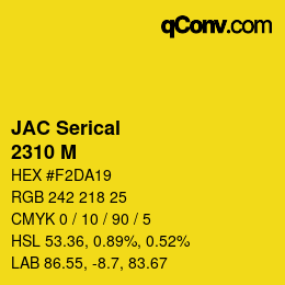 Código de color: JAC Serical - 2310 M | qconv.com