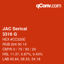 Farbcode: JAC Serical - 3316 G | qconv.com