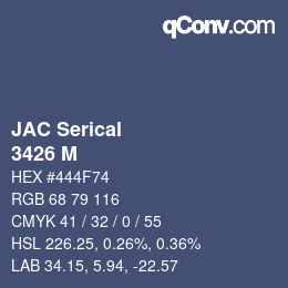 Código de color: JAC Serical - 3426 M | qconv.com