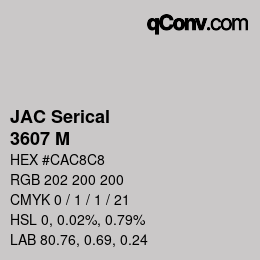Código de color: JAC Serical - 3607 M | qconv.com