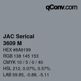 Código de color: JAC Serical - 3609 M | qconv.com