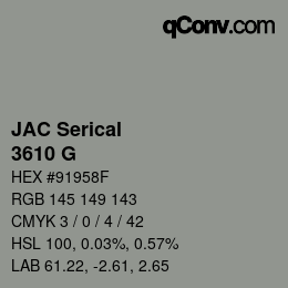 カラーコード: JAC Serical - 3610 G | qconv.com