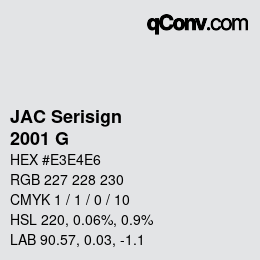 Color code: JAC Serisign - 2001 G | qconv.com