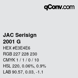 カラーコード: JAC Serisign - 2001 G | qconv.com