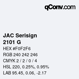 Color code: JAC Serisign - 2101 G | qconv.com