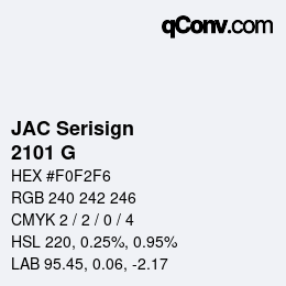 Código de color: JAC Serisign - 2101 G | qconv.com