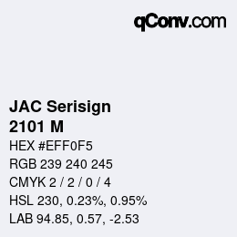 Color code: JAC Serisign - 2101 M | qconv.com