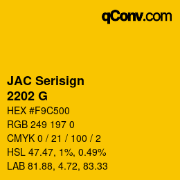 カラーコード: JAC Serisign - 2202 G | qconv.com