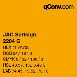 Color code: JAC Serisign - 2204 G | qconv.com