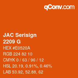 Código de color: JAC Serisign - 2209 G | qconv.com