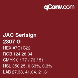 Código de color: JAC Serisign - 2307 G | qconv.com