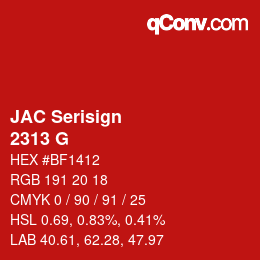 Código de color: JAC Serisign - 2313 G | qconv.com