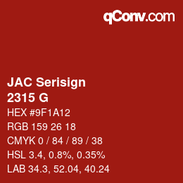 Código de color: JAC Serisign - 2315 G | qconv.com