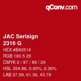 Código de color: JAC Serisign - 2316 G | qconv.com