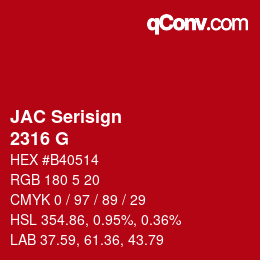 カラーコード: JAC Serisign - 2316 G | qconv.com