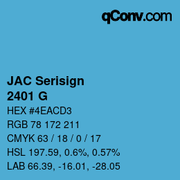 カラーコード: JAC Serisign - 2401 G | qconv.com