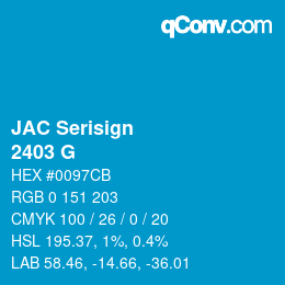カラーコード: JAC Serisign - 2403 G | qconv.com