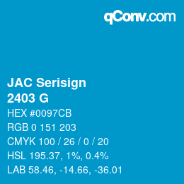 カラーコード: JAC Serisign - 2403 G | qconv.com