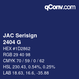 Código de color: JAC Serisign - 2404 G | qconv.com