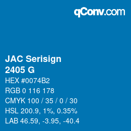 Color code: JAC Serisign - 2405 G | qconv.com