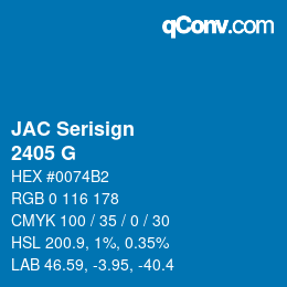 Farbcode: JAC Serisign - 2405 G | qconv.com