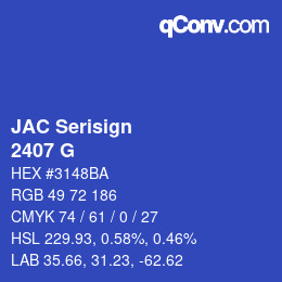 Color code: JAC Serisign - 2407 G | qconv.com