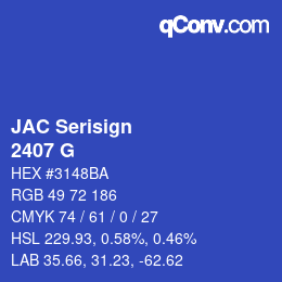 カラーコード: JAC Serisign - 2407 G | qconv.com