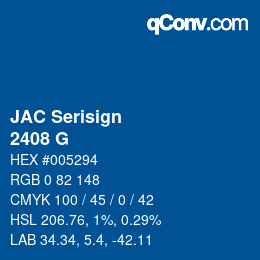 Código de color: JAC Serisign - 2408 G | qconv.com
