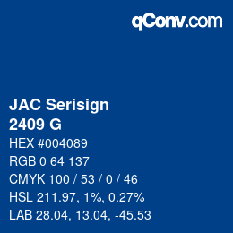 カラーコード: JAC Serisign - 2409 G | qconv.com