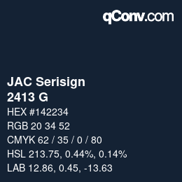 Código de color: JAC Serisign - 2413 G | qconv.com
