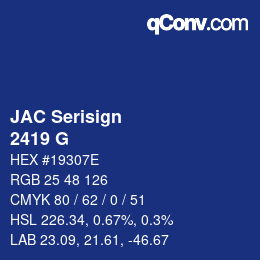 Color code: JAC Serisign - 2419 G | qconv.com