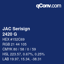 Código de color: JAC Serisign - 2420 G | qconv.com