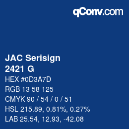 Color code: JAC Serisign - 2421 G | qconv.com