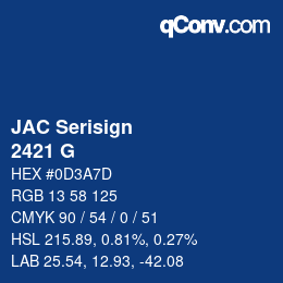 Farbcode: JAC Serisign - 2421 G | qconv.com