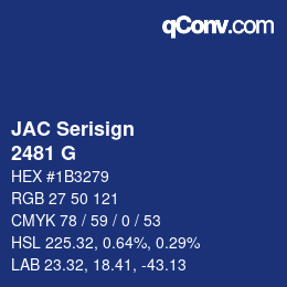 Código de color: JAC Serisign - 2481 G | qconv.com