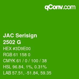 Código de color: JAC Serisign - 2502 G | qconv.com