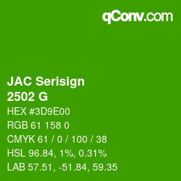 Código de color: JAC Serisign - 2502 G | qconv.com