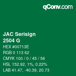 Color code: JAC Serisign - 2504 G | qconv.com