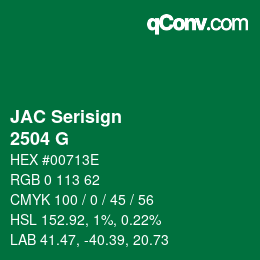 カラーコード: JAC Serisign - 2504 G | qconv.com