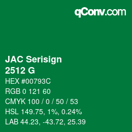 Código de color: JAC Serisign - 2512 G | qconv.com