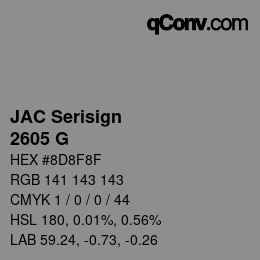 カラーコード: JAC Serisign - 2605 G | qconv.com