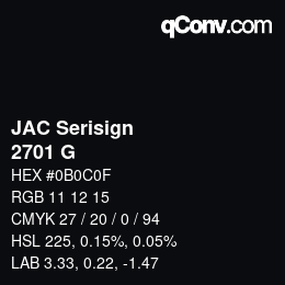 Farbcode: JAC Serisign - 2701 G | qconv.com