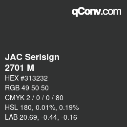 Código de color: JAC Serisign - 2701 M | qconv.com