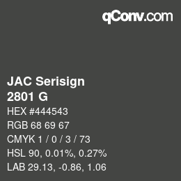 カラーコード: JAC Serisign - 2801 G | qconv.com