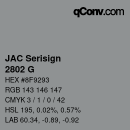 Código de color: JAC Serisign - 2802 G | qconv.com