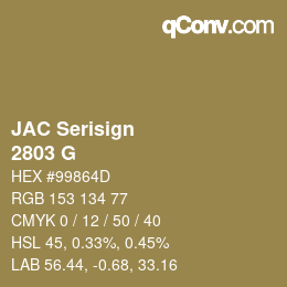 Código de color: JAC Serisign - 2803 G | qconv.com