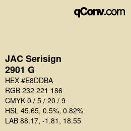 Código de color: JAC Serisign - 2901 G | qconv.com
